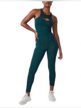 FP Movement by Free People Alpine Trail Green/Teal Cutout One-Piece Jumpsuit